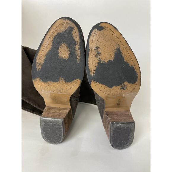 Report Fisher Women’s Boots Size 7.5 Riding Boot Over the Knee Brown Half Zip - Picture 11 of 16